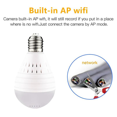 Qamera One - 360° Panoramic Light Bulb IR Camera